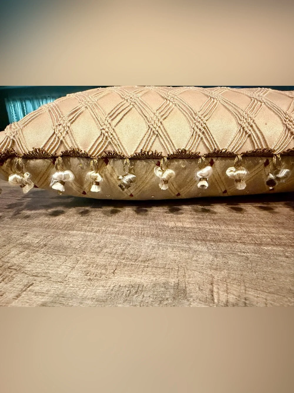 Springmaid Gold Brocade Tassel Lumbar throw pillow